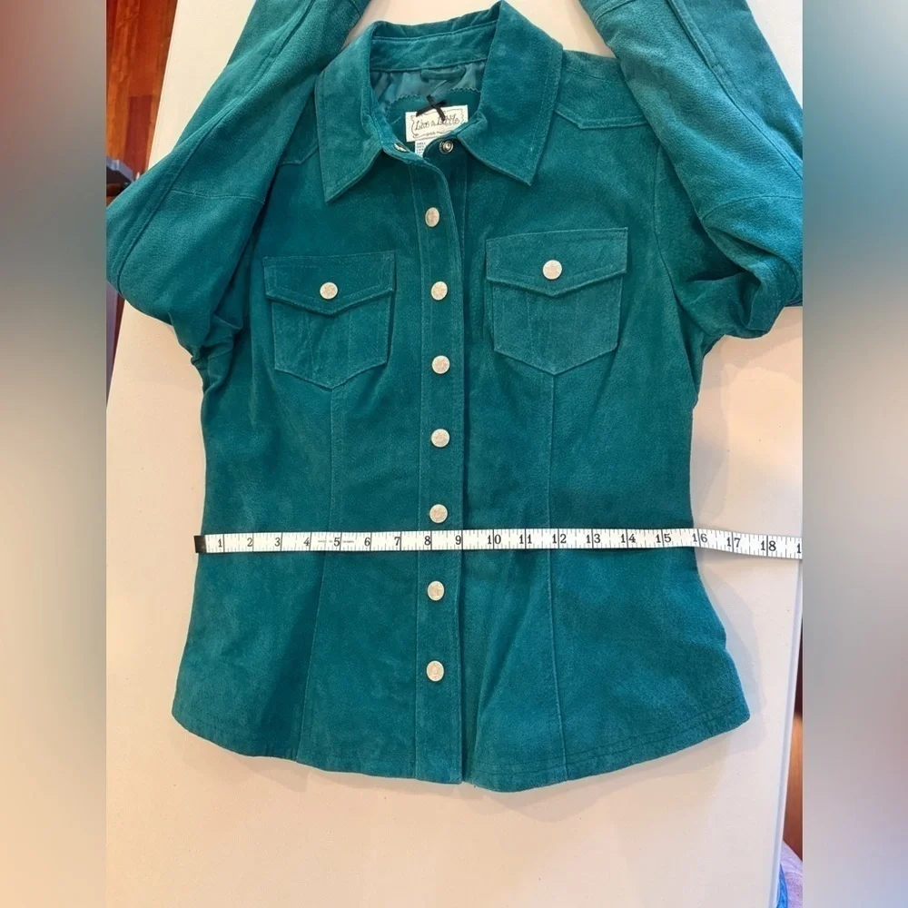 Genuine Suede Emerald Green Jacket | Women's Small | Western Ranch | NWOT